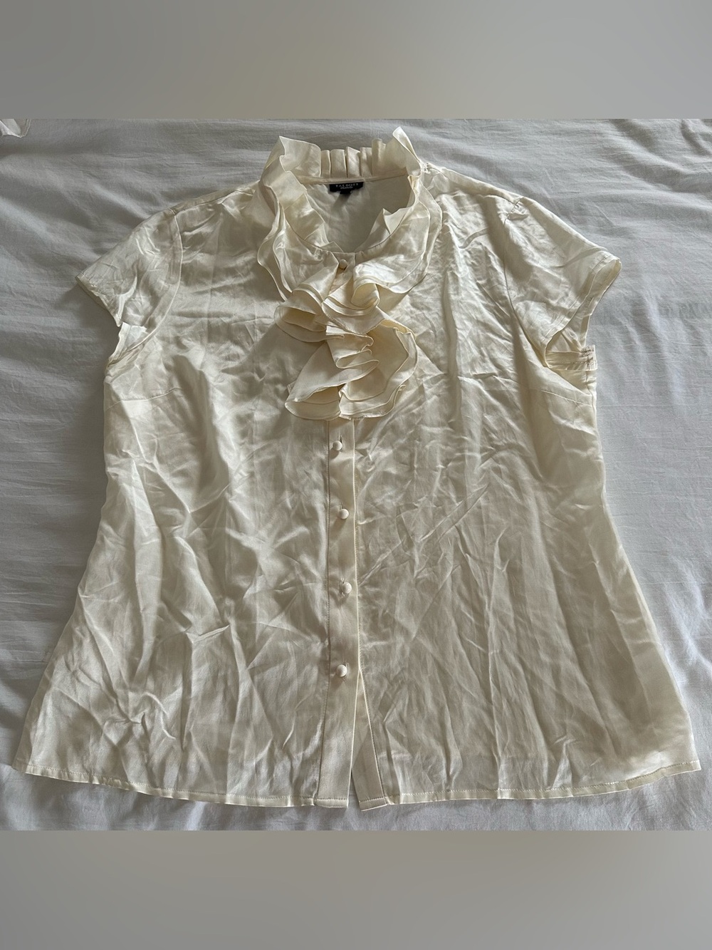 Beautiful Women’s Silk Talbots Ruffle Blouse